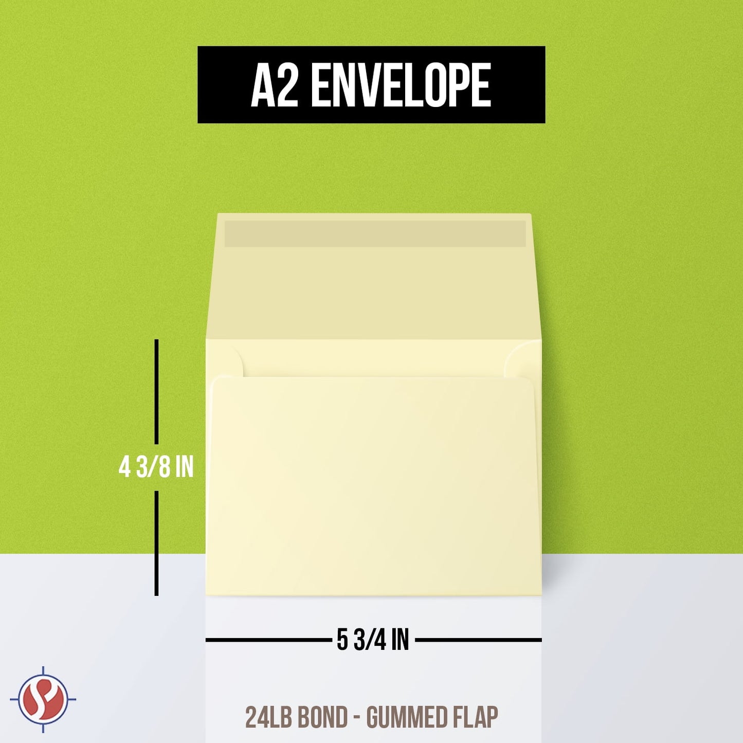 A2 cream envelopes – fits 4.25" x 5.5" greeting cards, wedding invitations, photos, announcements – 28lb bond, 70lb text, 105 gsm – 4 3/8" x 5 3/4" – 250 per pack