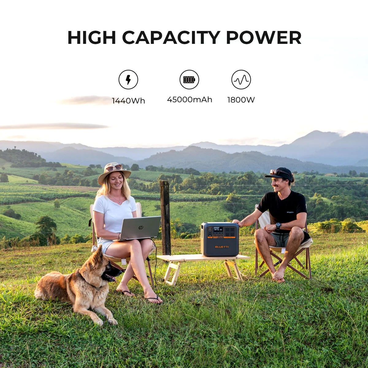 Bluetti ac180p power station, 1440wh | 1800w portable solar generator for off-grid living