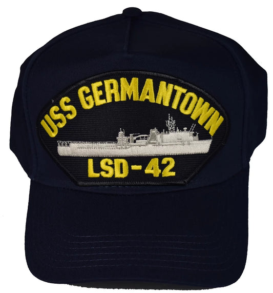 Uss germantown lsd-42 ship hat - navy blue - veteran owned business