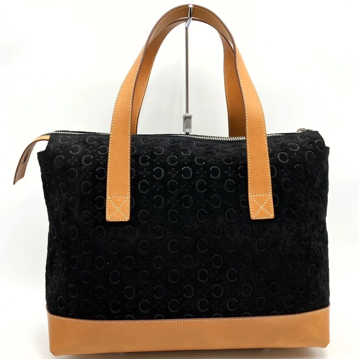 Pre-owned celine c macadam tote bag handbag black suede leather ladies fashion mc00 1 used (good)