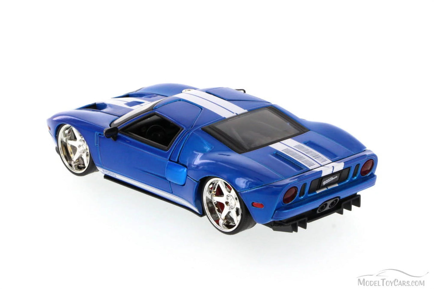 Ford gt blue with white stripes \fast & furious 7\" (2015) movie 1/24 diecast model car by jada"