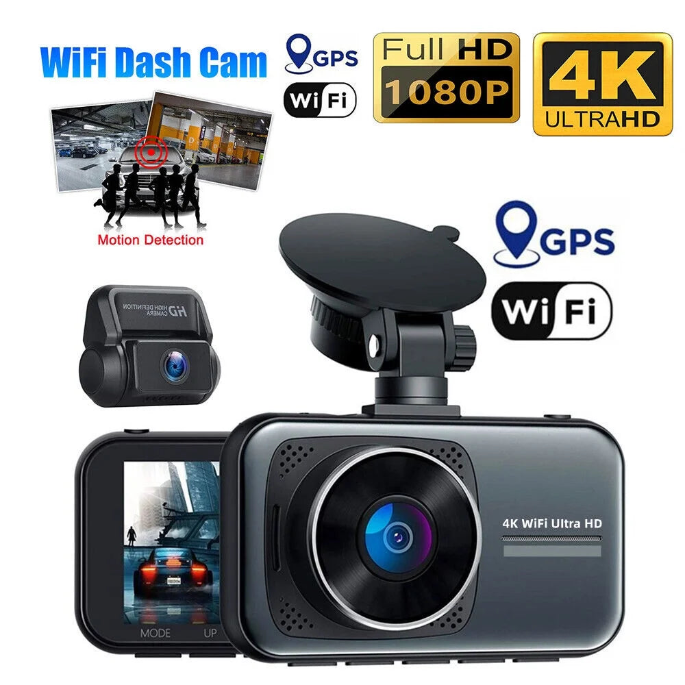 Onemayship 3 channel dual dash cam front rear 4k/2.5k+1080p 3.16" full hd   night vision wide angle wdr 24h parking mode support 256gb max