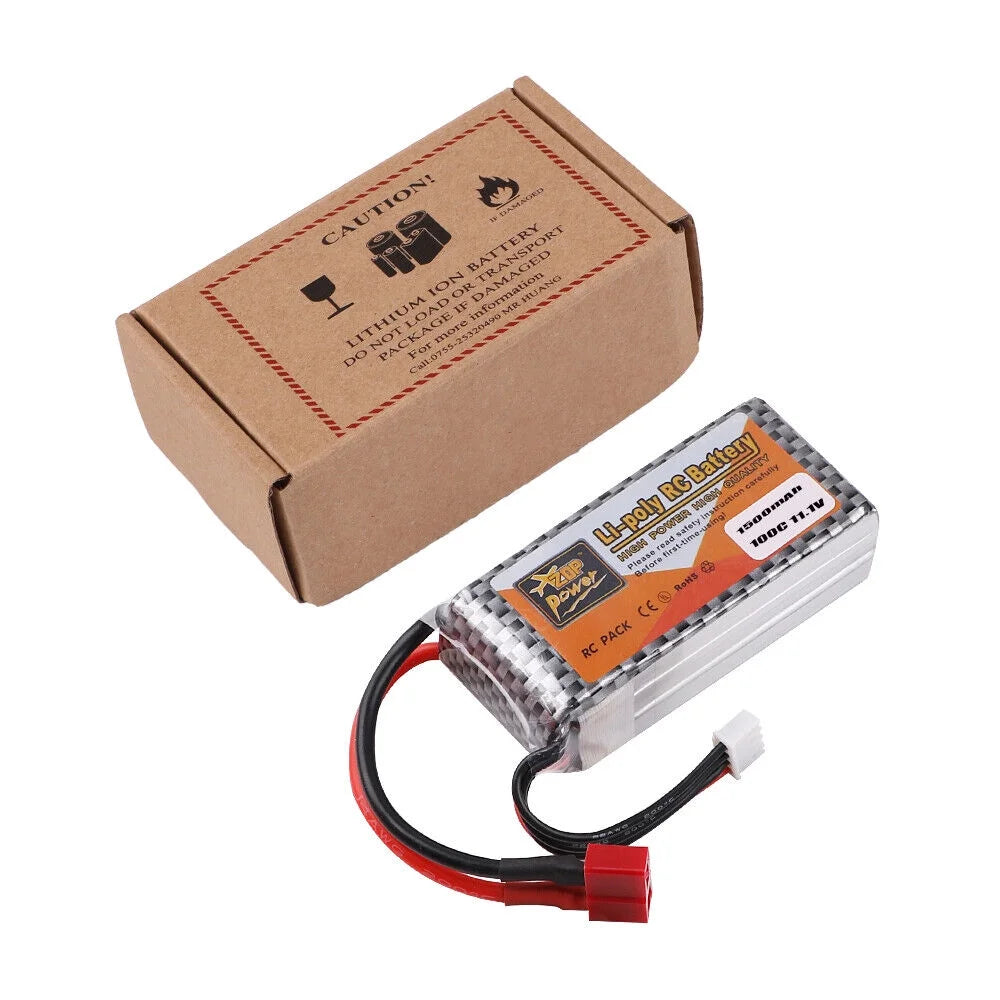 Fancywhoop 100c 3s 11.1v 1500mah lipo battery t plug for rc drone flight car airplane diy