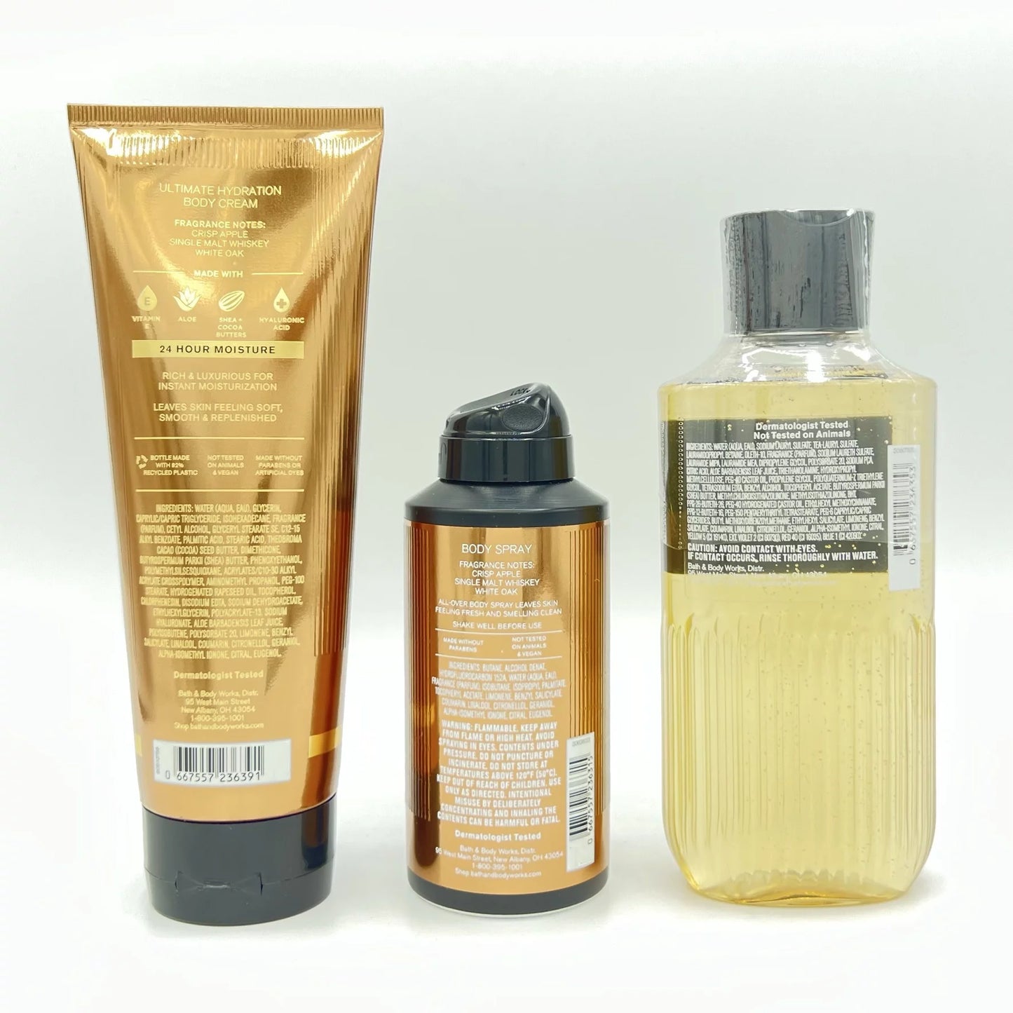 Bath and body works whiskey reserve men's body cream, body spray and shower gel 3-piece bundle