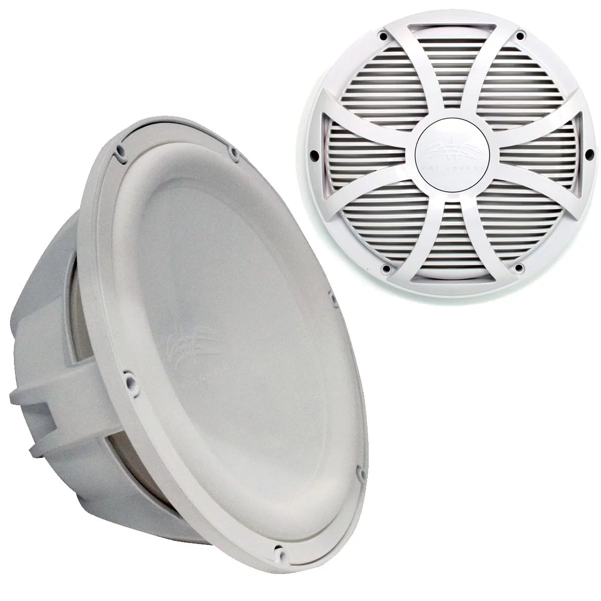 Wet sounds revo 12" subwoofer & grill - white subwoofer & white closed face sw grill - 4 ohm