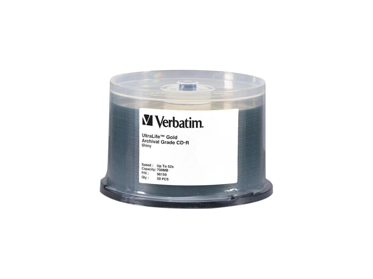 Verbatim 700mb 52x cd-r 50 packs spindle ultralife gold archival grade disc model 96159