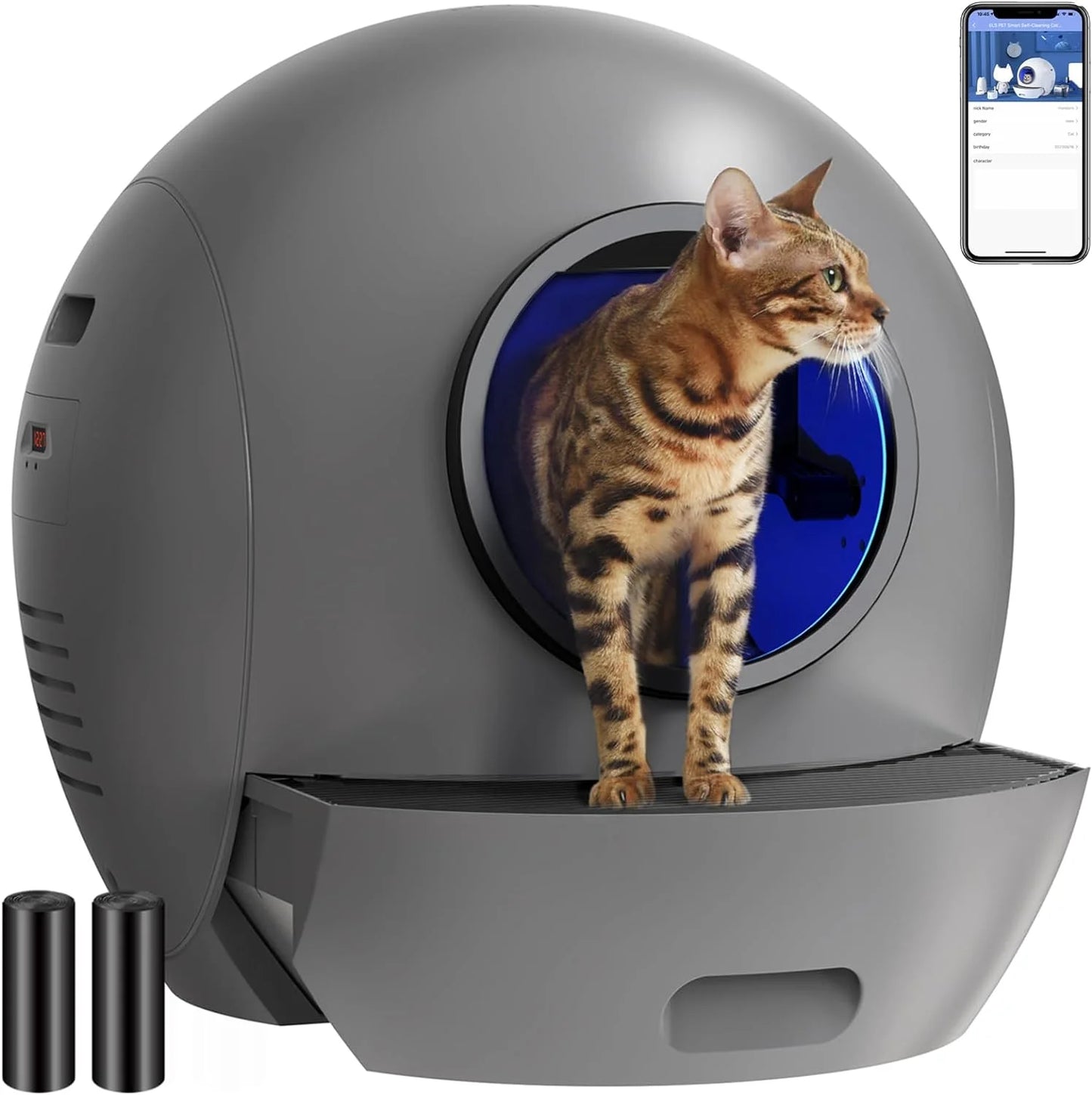 Els pet self cleaning cat litter box  automatic cat litter box for multiple cats app control [upgraded version]