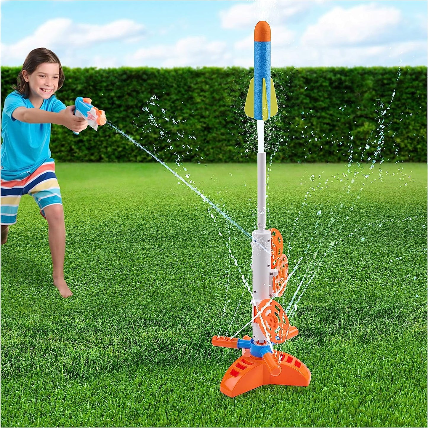 Nerf super soaker skyblast target sprinkler for kids outdoor play – summer water games