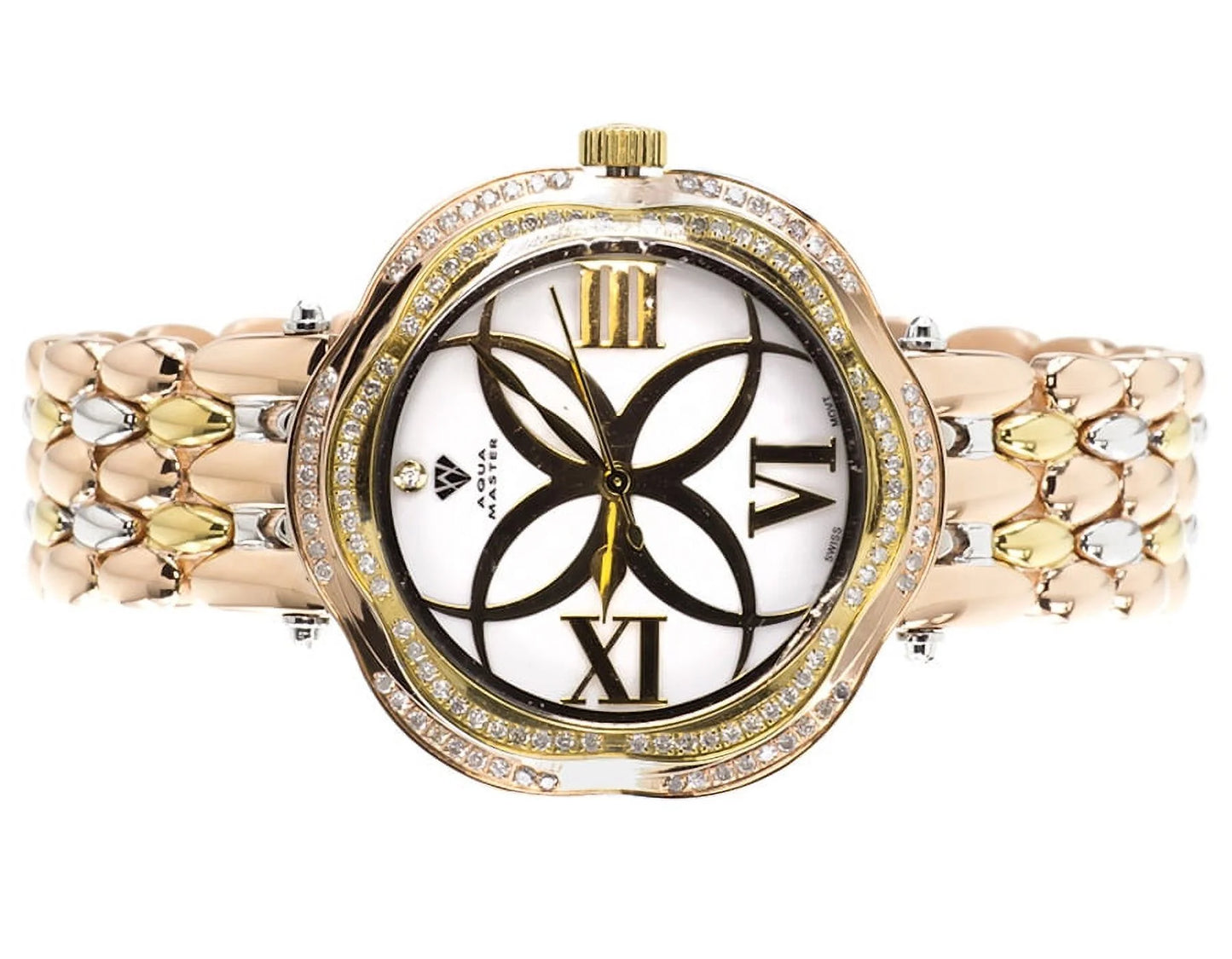 Womens tri-color w#342 diamond watch (.85 ct)