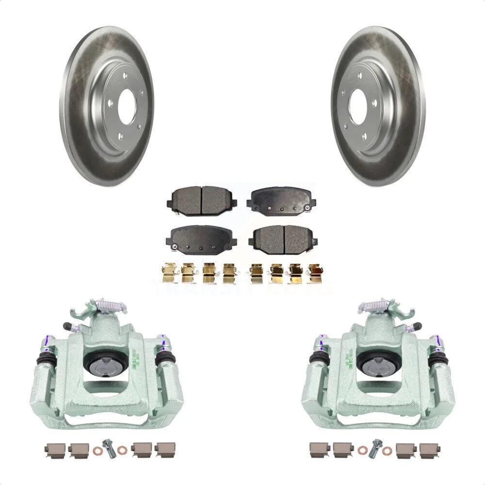 Transit auto rear disc brake caliper coated rotors and semi-metallic pads kit for 2012 ram c/v with dual piston front kcg-100133p