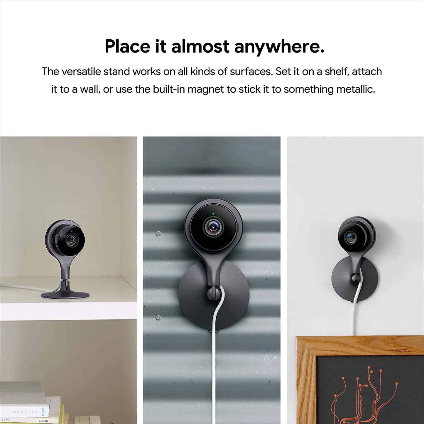 Google nest cam indoor - wired indoor camera for home security - control with your phone and get mobile alerts - surveillance camera with 24/7 live video and night vision