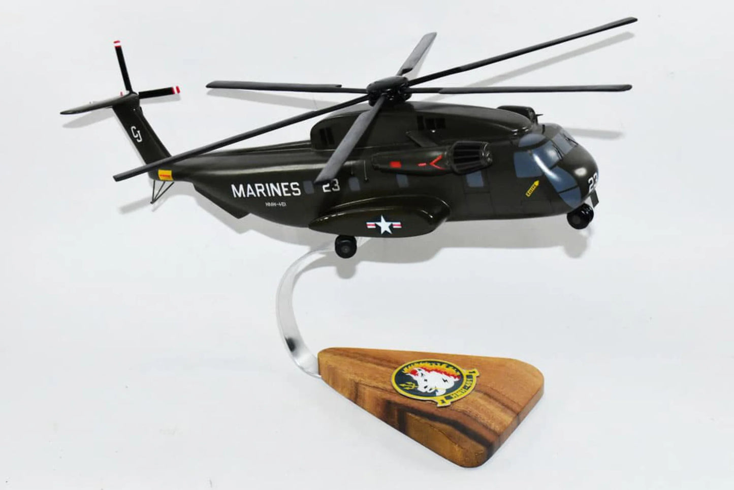 Sikorsky ch-53d sea stallion™, hmh-461 iron horses (23) 1/74th (16) scale, mahogany model