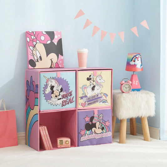 Disney minnie mouse kids storage cubby organizer set