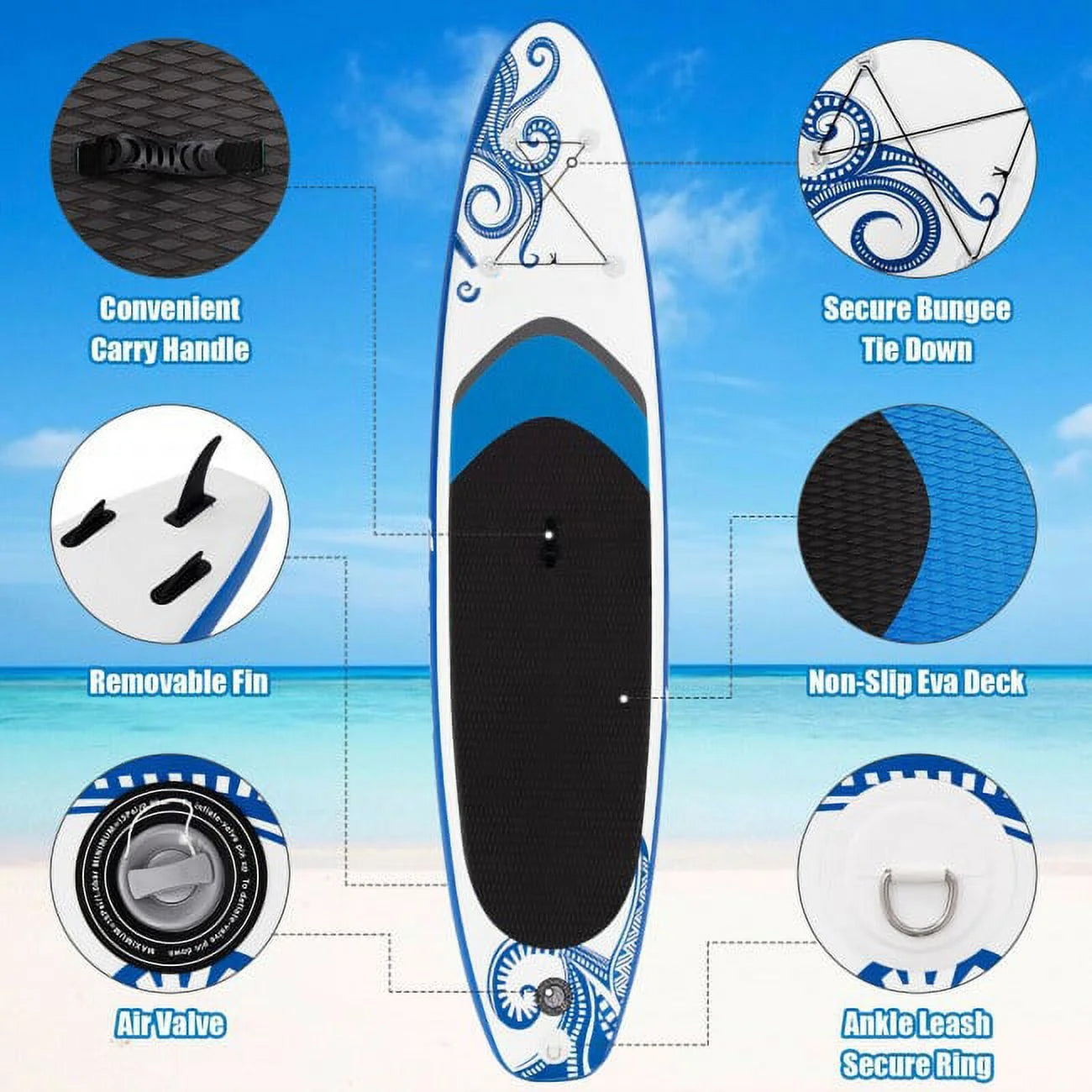 Enjoy wonderful water sports 11-feet inflatable adjustable surfing paddle board