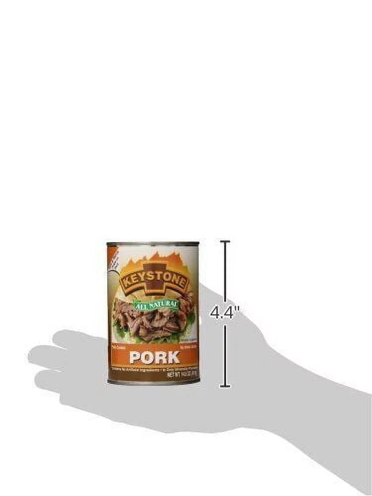 (12 pack) keystone all natural pork 14.5 oz can  emergency survival food for camping hiking and backpacking ready to eat- pack of 12 cans