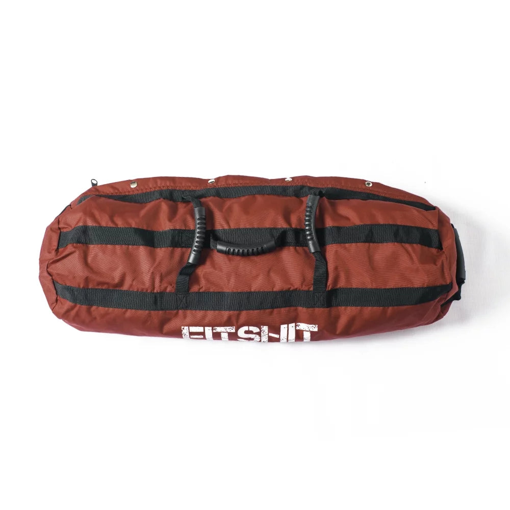 Fitshit heavy duty red medium sandbag for fitness workout. excellent for weightlifting, powerlifting, bodybuilding, training, and gym workouts {sand not included}