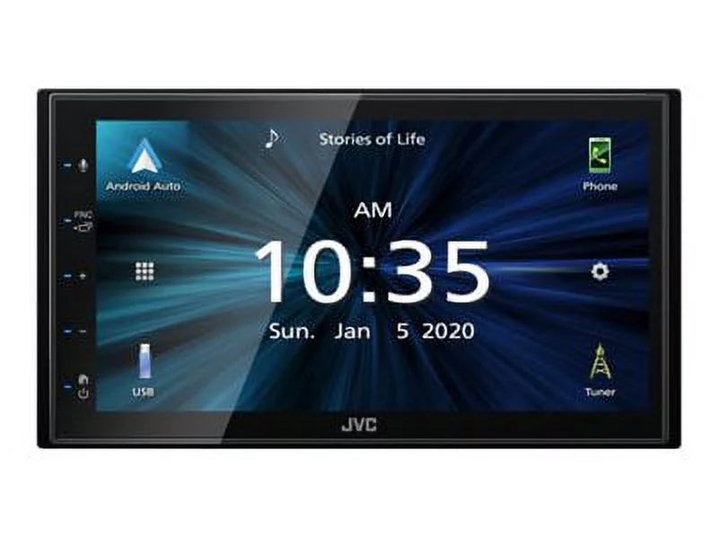 Restored premium jvc mobile kw-m56bt 6.8" double din in-dash all-digital multimedia receiver with bluetooth, apple carplay, android auto, and siriusxm ready (refurbished)