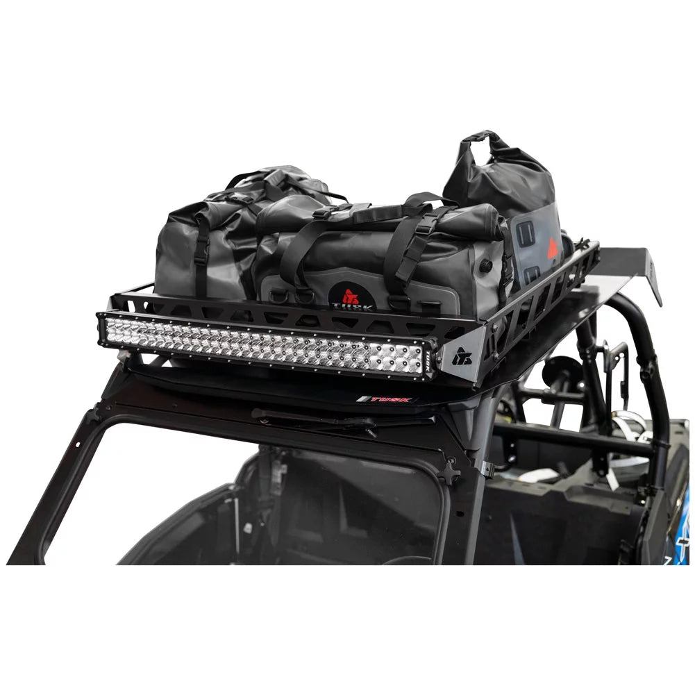 Tusk utv adventure roof rack rack with force roof and v2 30" lt. bar for polaris rzr xp turbo limited edition 2019