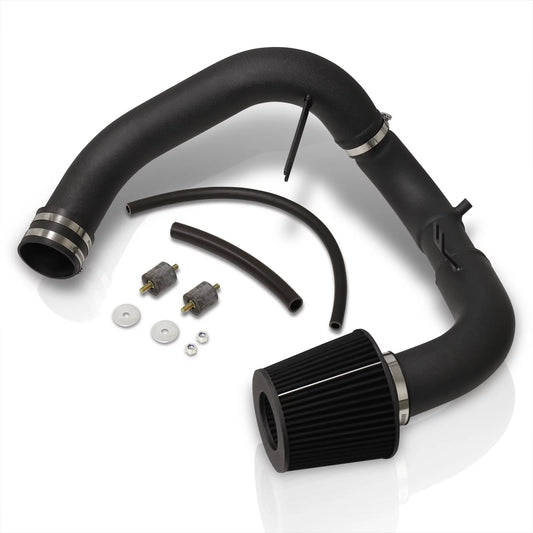 Ajp distributors jdm cold air intake cai induction system black aluminum piping pipe + filter compatible/replacement for honda civic dx lx ex 1.8l l4 2006 2007 2008 2009 2010 2011 06 07 08 09 10 11