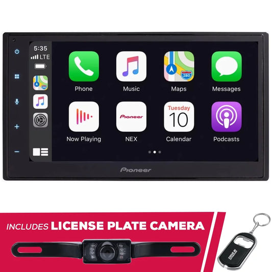 New pioneer dmh-w2700nex 6.8 inch digital media receiver and license plate camera