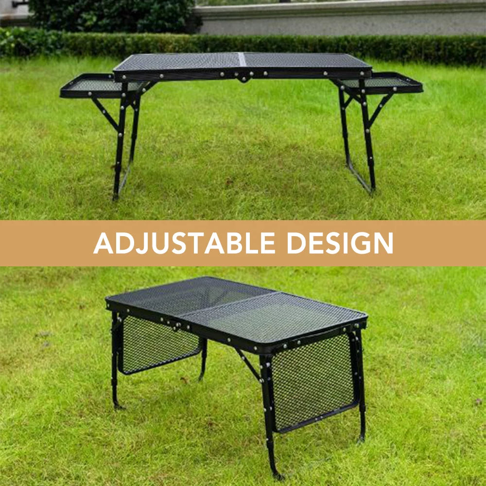 Anself folding camping table, portable picnic cooking station, food prep table, dining gear