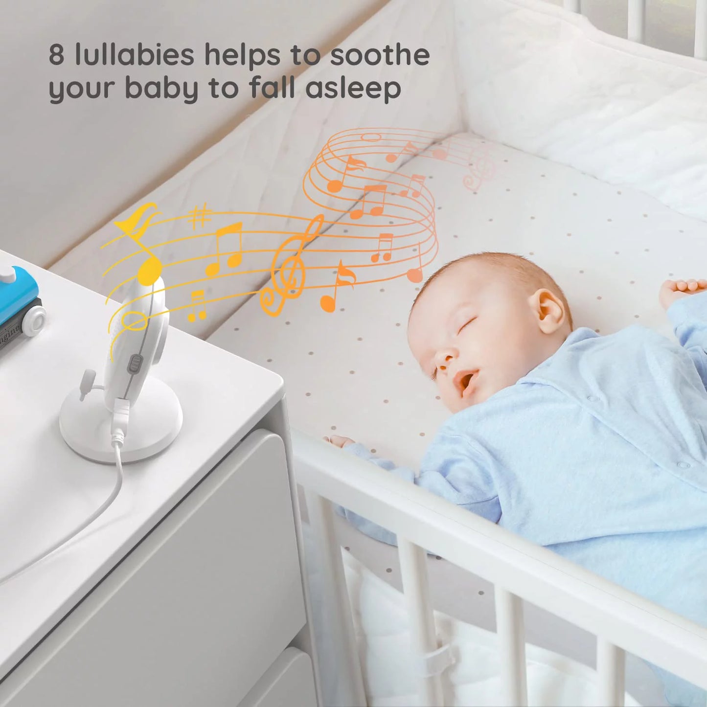 Boifun baby monitor with camera and audio, no wifi, vox mode, night vision, 3.2'' hd screen, two-way audio, baby camera