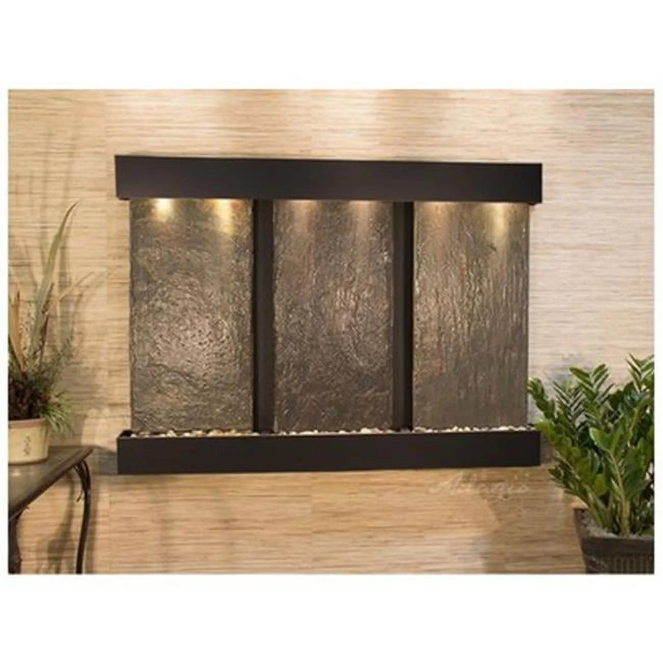 Adagio ofs1504 olympus falls-square-blackened copper-multi-color natural slate wall fountain