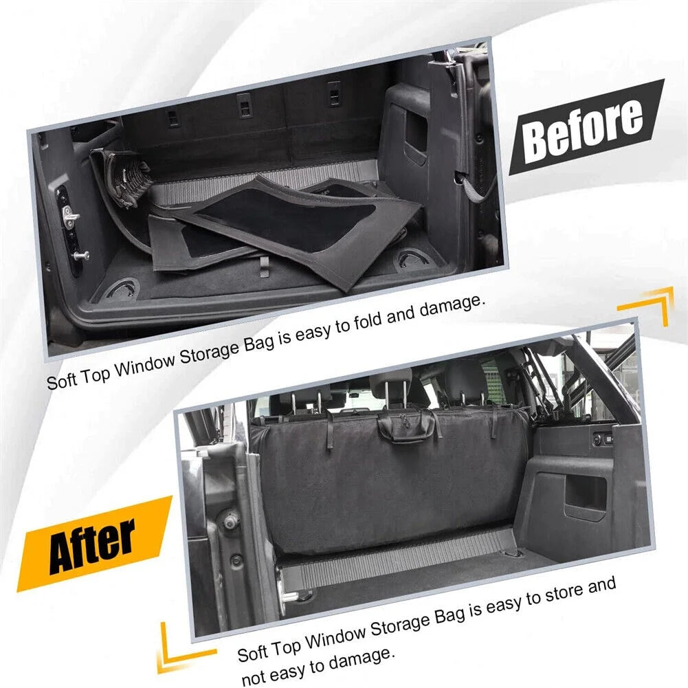 2021-2023 for bronco 4 door soft top window storage bag organizer portable black