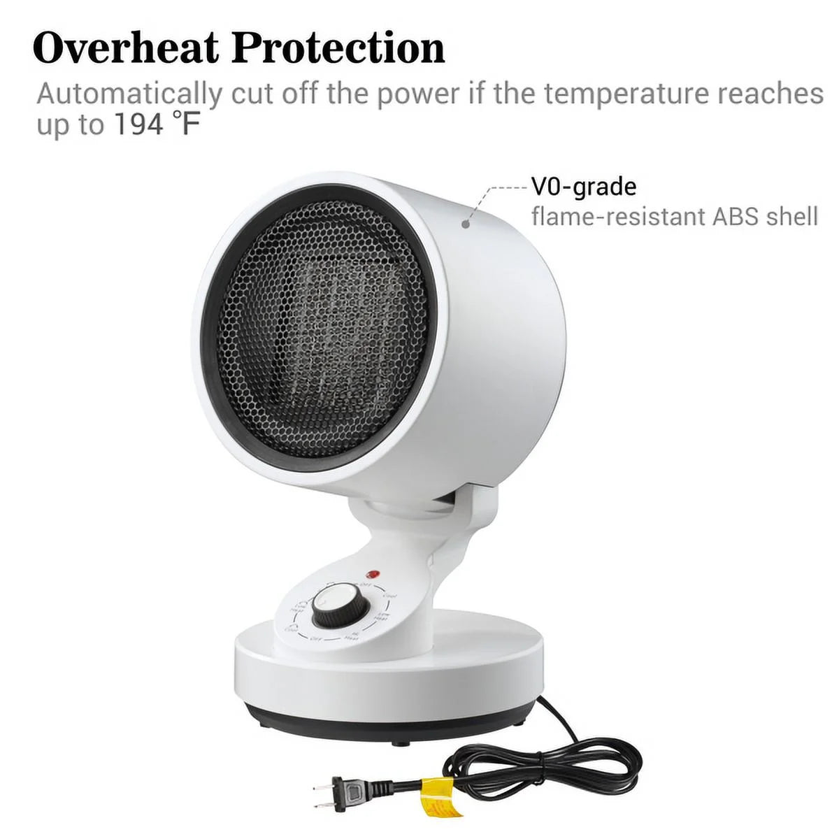 Electric space heater cooling fan, 2-in-1 space warm & cool fan,with 3 modes including high heat (1500w), low heat (900w), and cool mode (10w) , quick heat up machine for home, office