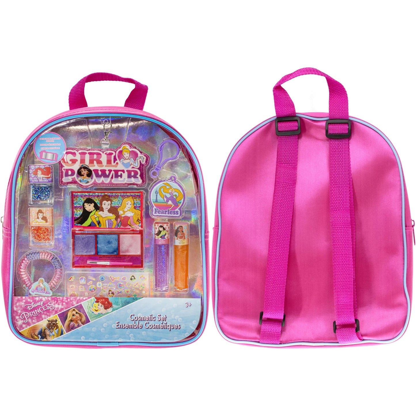 Disney princess - townley girl beauty makeup cosmetic backpack set for girls, ages 3+