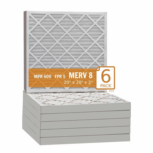 20x20x2 purolator / air guard pleated air filter - merv 8 (6 pack)