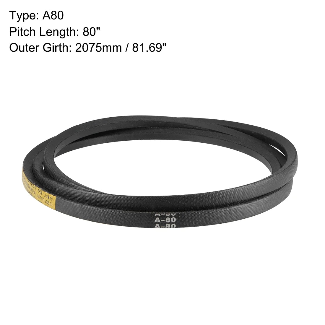 A80 v-belts 80" mid-perimeter, a-section rubber drive belt 2pcs