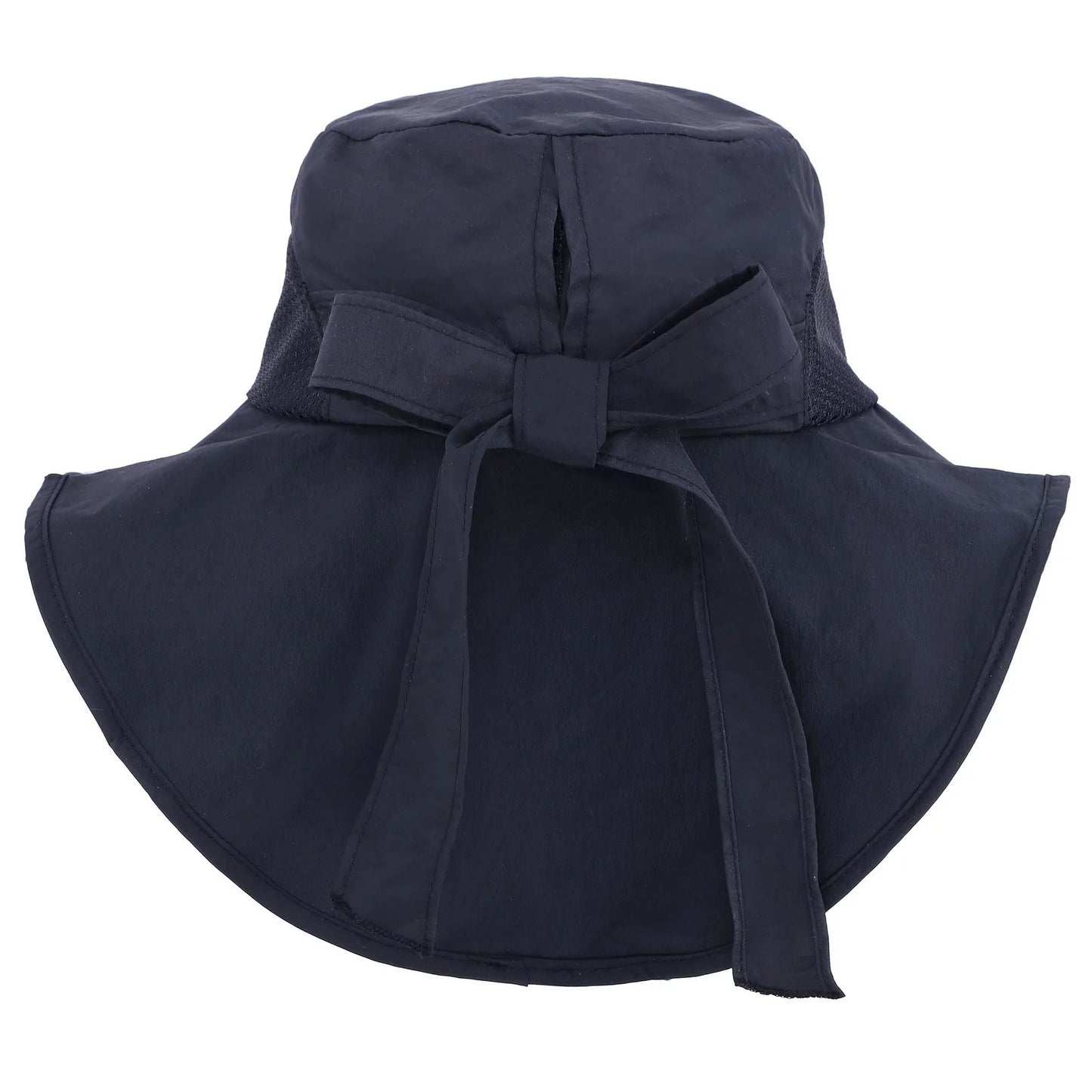 Womens foldable flap cover upf 51+ uv protective wide brim bucket sun hat black