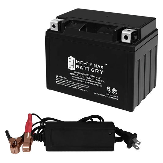 Ytz12s replacement battery compatible with protek utz12s + 12v 2amp charger