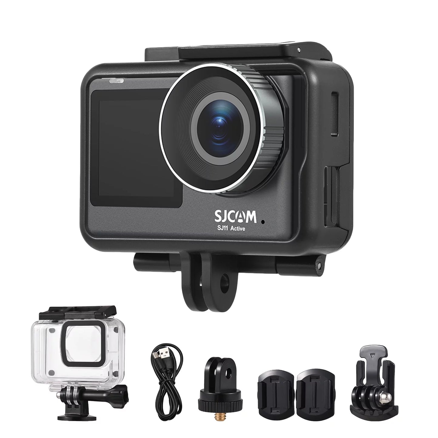 Action camera yabuy sj11active action camera portable camera 20mp waterproof -shaking dual screen support live streaming with waterproof case adapters