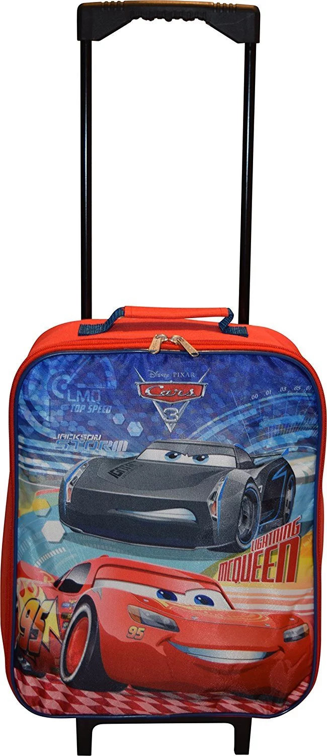 Disney pixar cars 3 lightning mcqueen 15" collapsible wheeled pilot case - rolling luggage