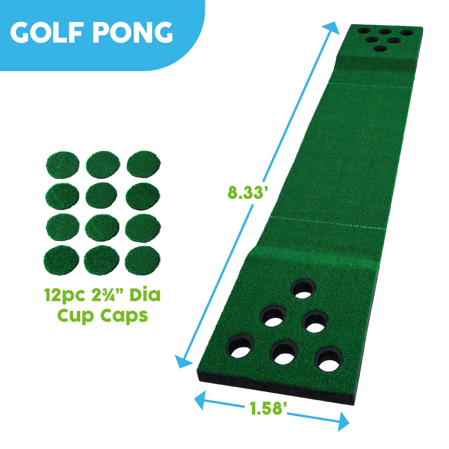 Big sky lawn golf green hitting and putting mat game