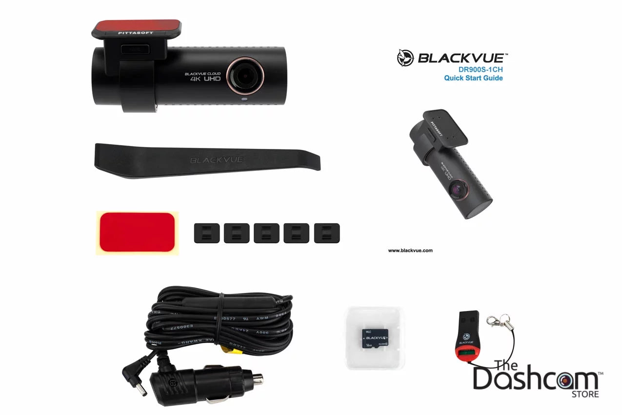 Blackvue dr900s-1ch single lens 4k gps wifi cloud-capable dashcam w/ 128 gb memory card