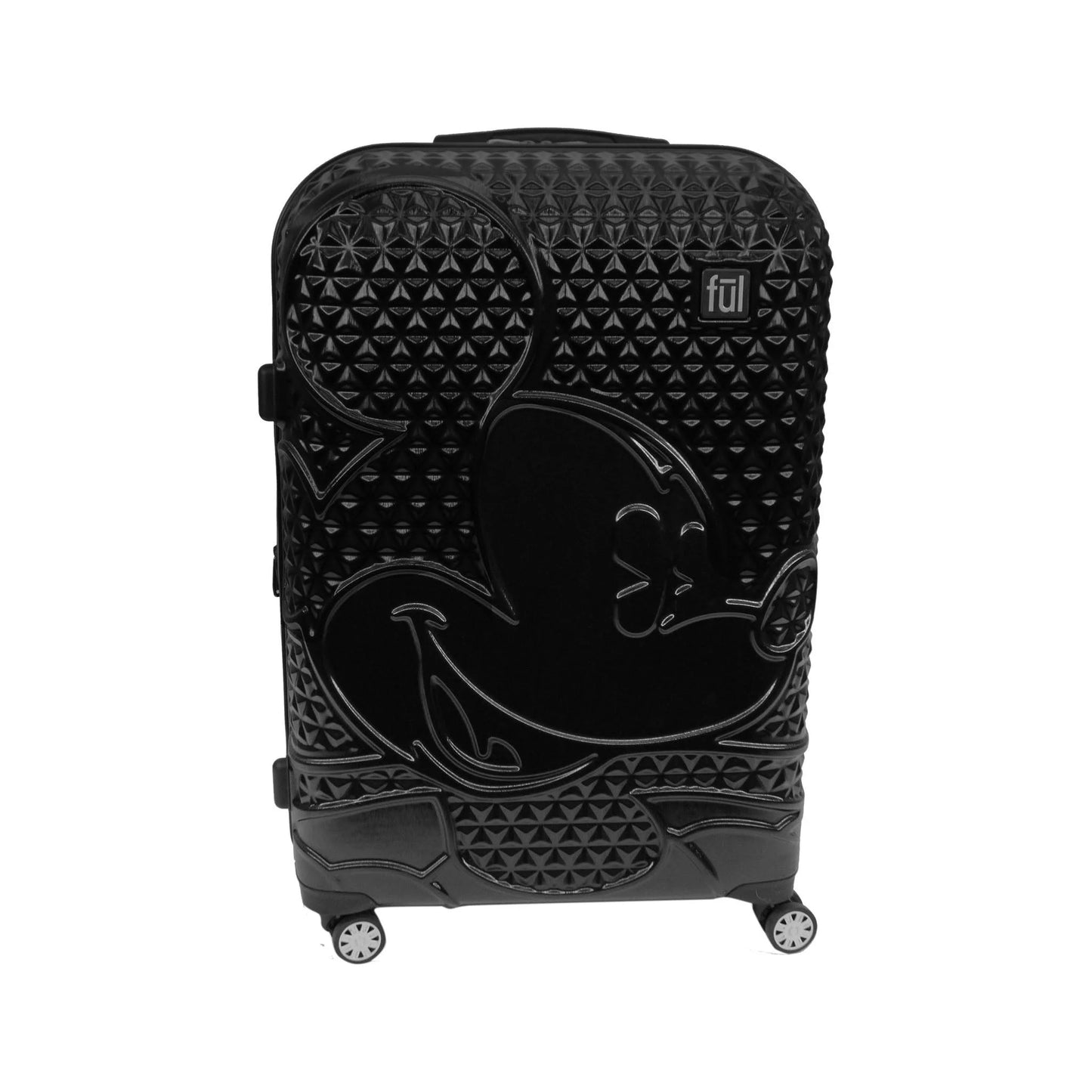 Ful disney textured mickey mouse 25in hardsided rolling luggage - 25" black