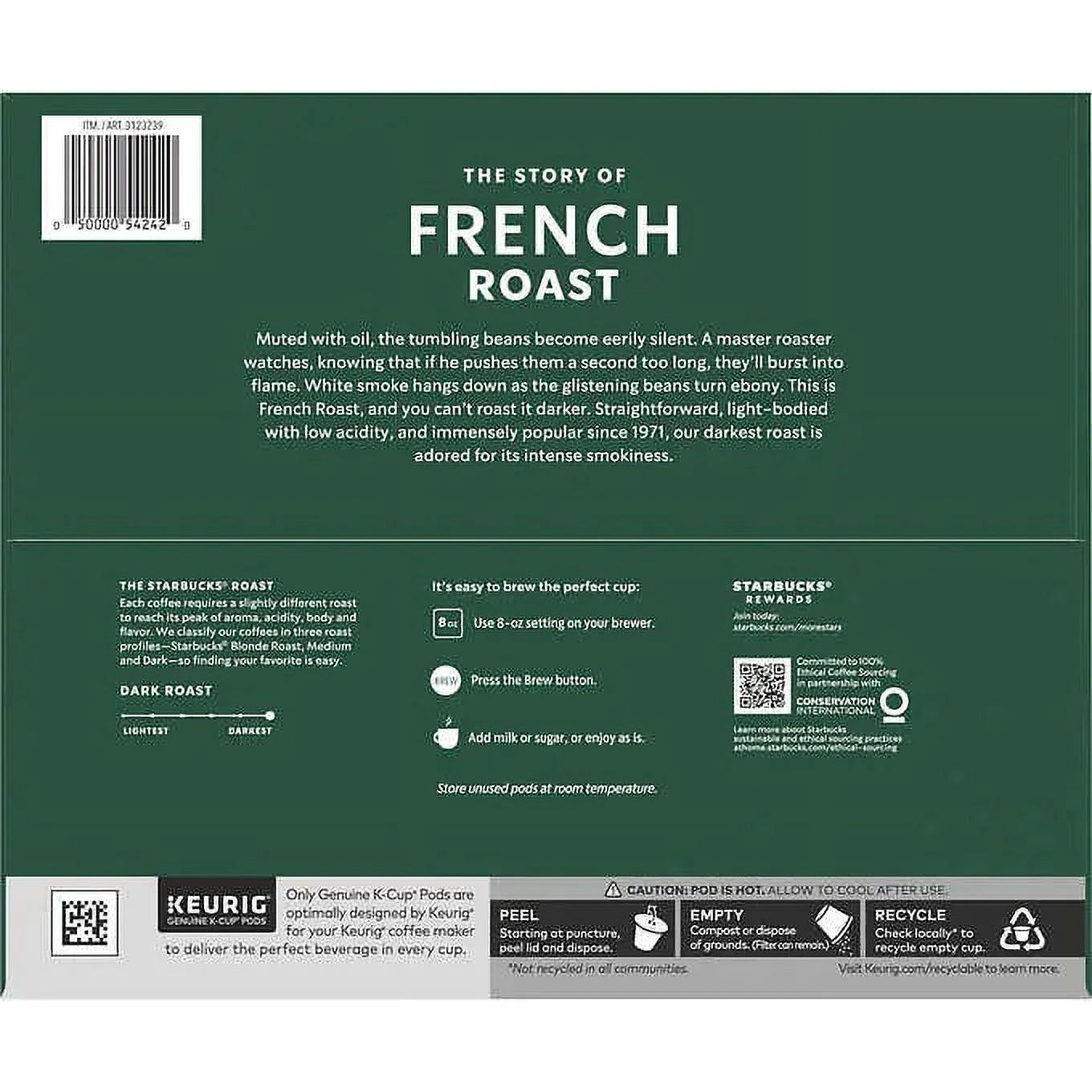 Starbucks dark french roast k-cup, 72-count