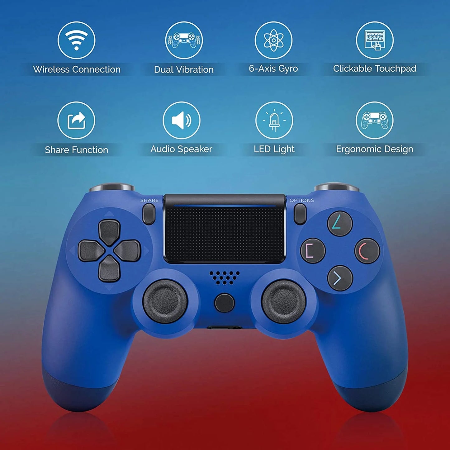 Pro wireless gamepad compatible with samsung galaxy s23 ultra controller plus 1,000 battery/built-in speaker/gyro/remote bluetooth slim (blue)