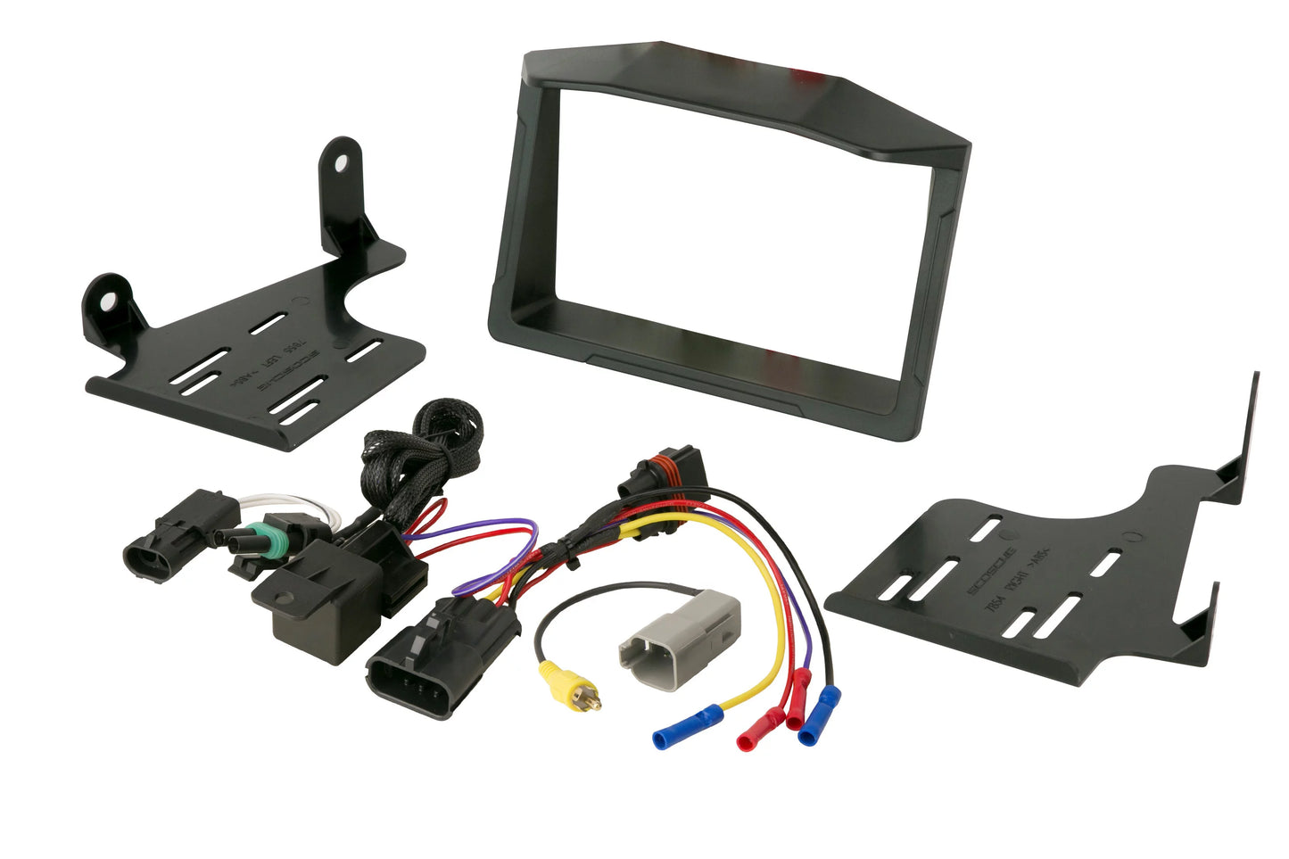 Powersport audio: pyle 2-din touchscreen navigation wi-fi bluetooth cd stereo receiver, scosche dash install kit (fits 2015-up polaris slingshot), enrock marine flexible am/fm antenna