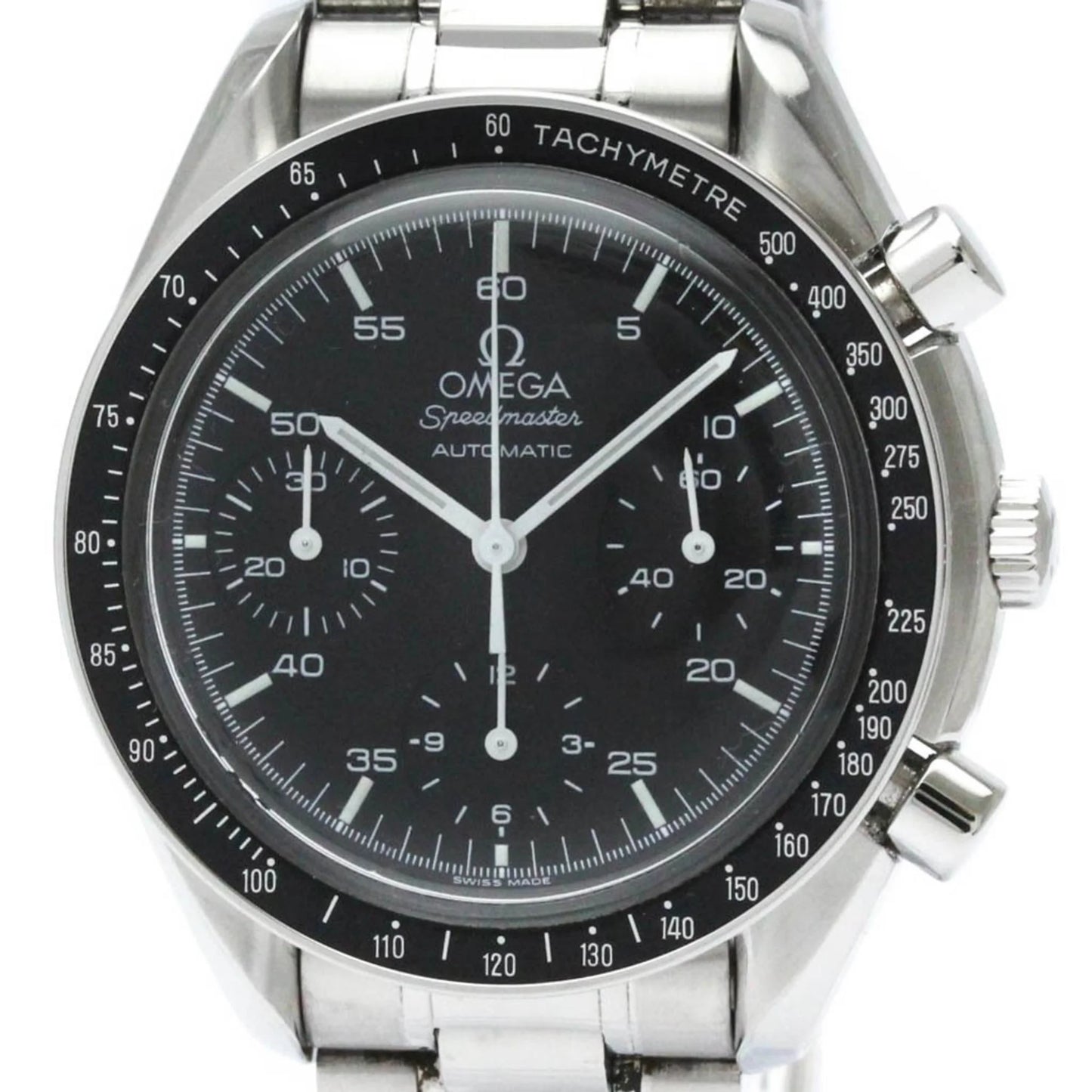 Pre-owned polished omega speedmaster automatic steel mens watch 3510.50 bf566330 (good)