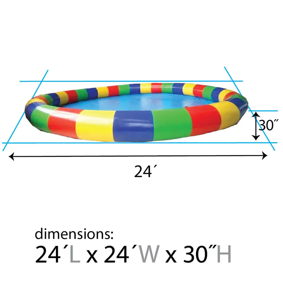 Tentandtable round zorb ball inflatable pool with blower, 24 ft