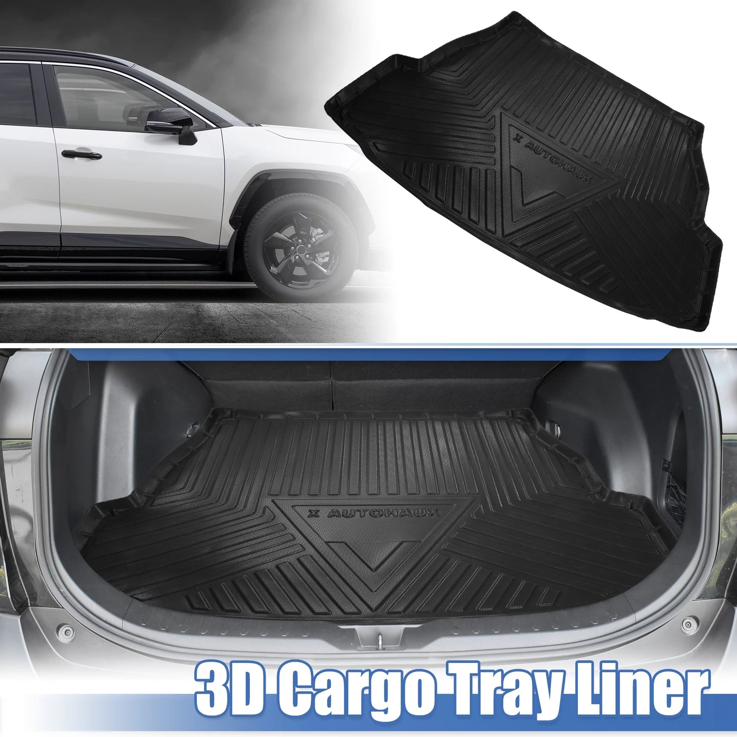 Unique bargains cargo trunk tray cargo liner cargo trunk floor mat waterproof protector for toyota rav4 2019-2022