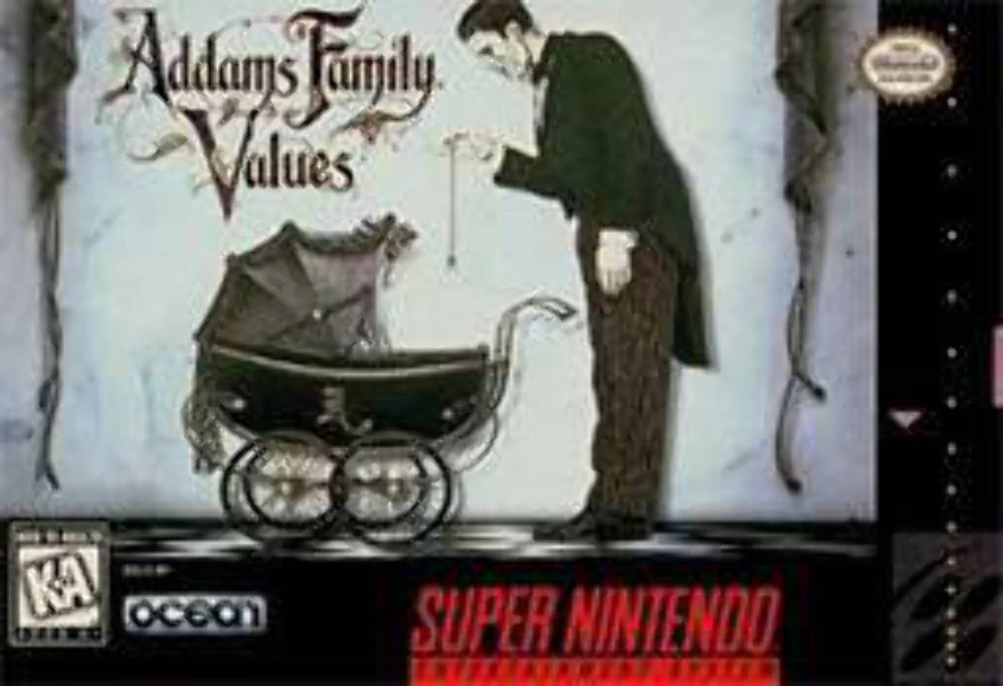 New adam's family values - snes - super nintendo ent. system ntsc/pal cartridge