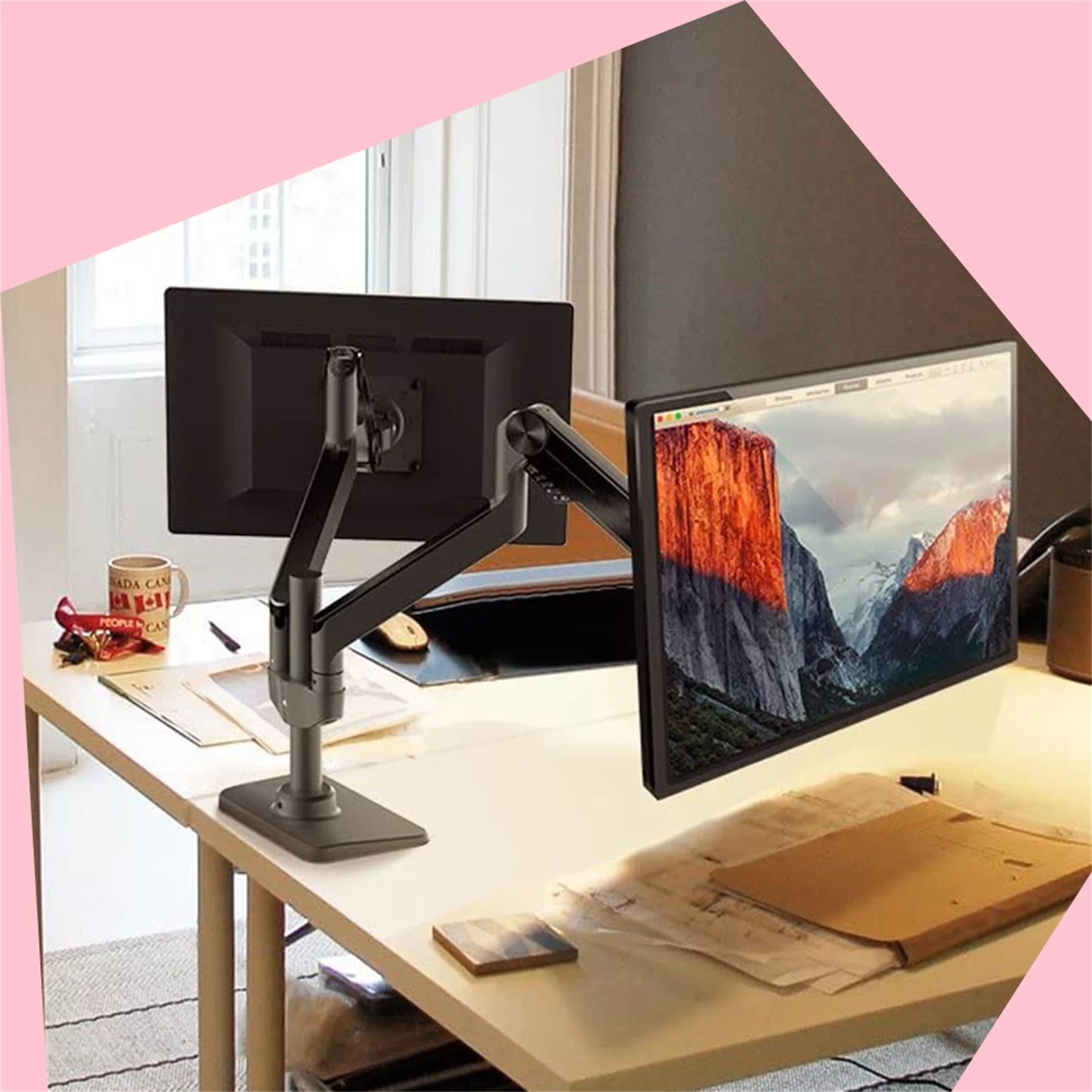 Premium dual monitor stand