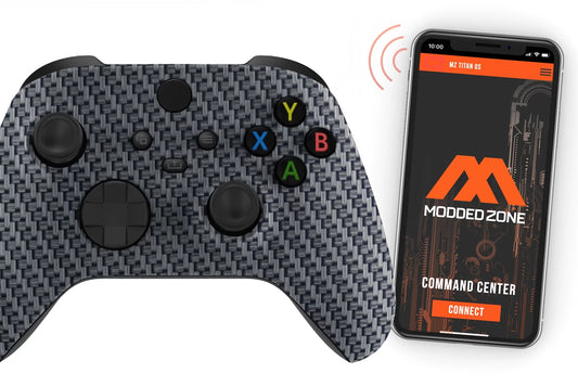 "carbon" xoriginal packaging one x smart custom rapid fire modded controller.fps mods. cod warzone