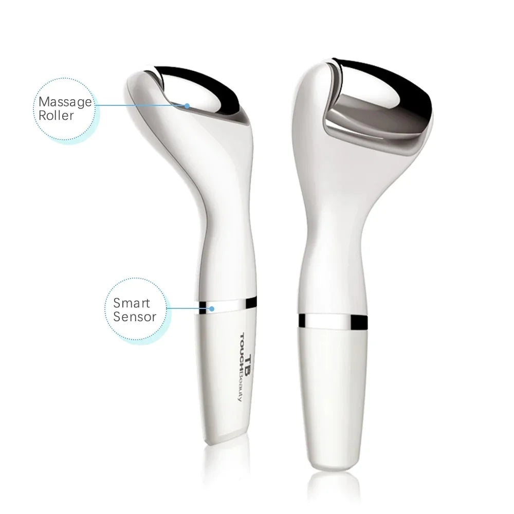 Touchbeauty anti-aging face body massager with stainless steel roller