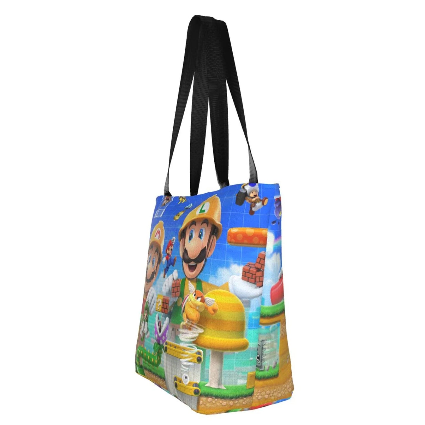 Game mario bros luigi women's tote bag large capacity shoulder handbag for travel beach shopping business work school